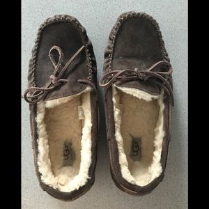 Brown women’s Uggs moccasins